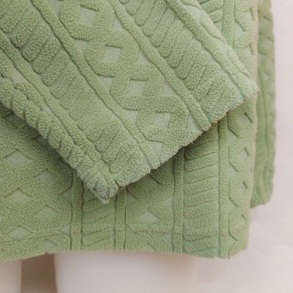 TRADITION Vintage moss green 1/4 zip textured fleece pullover sweater fit M - Picture 4 of 7